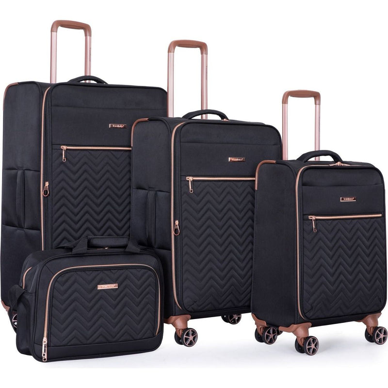 4-Piece Set (16/20/24/28), Softshell Suitcase Spinner Wheels Terylene Luggage Sets Carry On Suitcase Luggage Lightweight Durable Suitcase Black