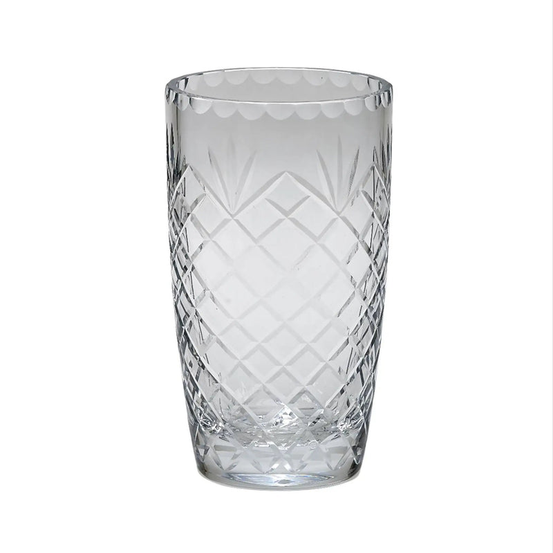 Optic Crystal Vase With Medallion Ll Pattern, 9.75"