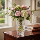 Optic Crystal Vase With Medallion Ll Pattern, 8.5"