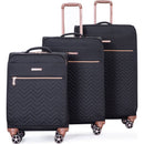 4-Piece Set (16/20/24/28), Softshell Suitcase Spinner Wheels Terylene Luggage Sets Carry On Suitcase Luggage Lightweight Durable Suitcase Black