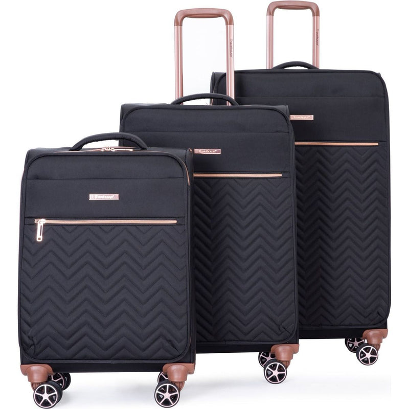 4-Piece Set (16/20/24/28), Softshell Suitcase Spinner Wheels Terylene Luggage Sets Carry On Suitcase Luggage Lightweight Durable Suitcase Black