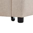 55.9" Convertible Sofa Bed Loveseat Sofa with Three USB Ports, Two Side Pockets, Two Cup Holders and 360Swivel Phone Holder for Living Room, Beige