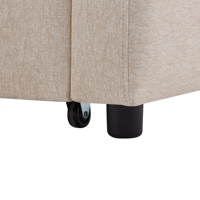 55.9" Convertible Sofa Bed Loveseat Sofa with Three USB Ports, Two Side Pockets, Two Cup Holders and 360Swivel Phone Holder for Living Room, Beige