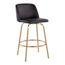 Toriano - Contemporary, Fixed Height Counter Stool With Swivel With Round Footrest (Set of 2) by HouseOfZazla
