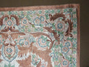4' X 6' Vintage Embroidery Hand Stitched Rug Silk On Cotton India Backing Nice