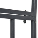 81" Metal Garden Arbor with Double Doors, Locking Gate, Climbing Vine Frame with Heart Motifs, Arch for Wedding, Bridal Party Decoration, Grey