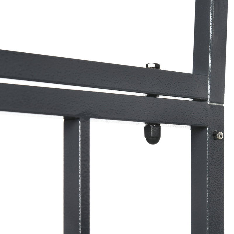 81" Metal Garden Arbor with Double Doors, Locking Gate, Climbing Vine Frame with Heart Motifs, Arch for Wedding, Bridal Party Decoration, Grey