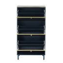 Modern Rattan 3 Door Shoe Rack Cabinet for Entryway