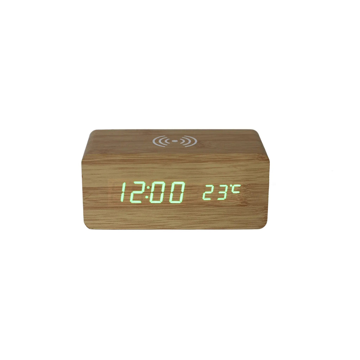 Bamboo Wireless Phone Charger/Digital Clock, photo 2 of 4