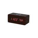 Walnut Wireless Phone Charger/Digital Clock by creativegiftsdirect