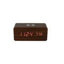 Walnut Wireless Phone Charger/Digital Clock by creativegiftsdirect
