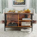 Lift Top Coffee Table With Storage, Adjustable Height Living Room - Black / Brown