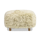 Enchante - New Zealand Sheepskin Rectangular Accent Ottoman - Taupe / Natural by HouseOfZazla
