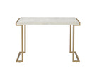 Boice II - Faux Marble Top Sofa Table - White / Champagne by HouseOfZazla