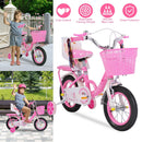 12in Carbon Steel Kid Bike with Backpack Streamers Helmet Detachable Training Wheels