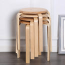 Stackable Bentwood Stool Set of 6, 18" Round Backless Stools by HouseOfZazla
