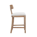 27" Upholstered Counter Stools Set of 2 with Solid Rubber Wood Frame by HouseOfZazla