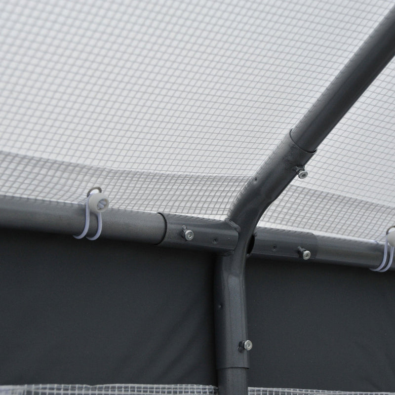 8' x 6' x 7' Walk-In Greenhouse, Outdoor Garden Warm Hot House with 4 Roll-up Windows, 2 Zippered Doors and Weather Cover, White