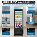 Glass Door Merchandiser Freezer Swing Door Commercial Reach-In Display Freezers With LED Top Panel Upright Freeze Storage by HouseOfZazla