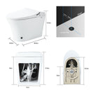 Luxury Smart Toilet With Dryer And Warm Water, Elongated Bidet Toilet With Heated Seat, With Remote Control, Led Night Light, Power Outage Flushing, Soft Close Cover - White by HouseOfZazla