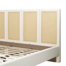 Toscana King Upholstered Cane Back Platform Bed, Antique