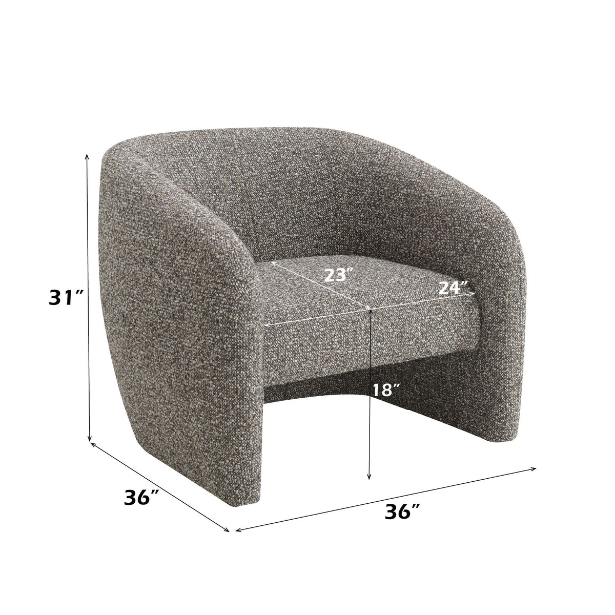 Livia - Accent Chair - Brown / Gray, photo 3 of 4