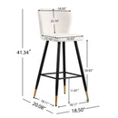 Modern Style Barstool, Tipped Ends, Suitable For Various Decoration Styles - White by HouseOfZazla