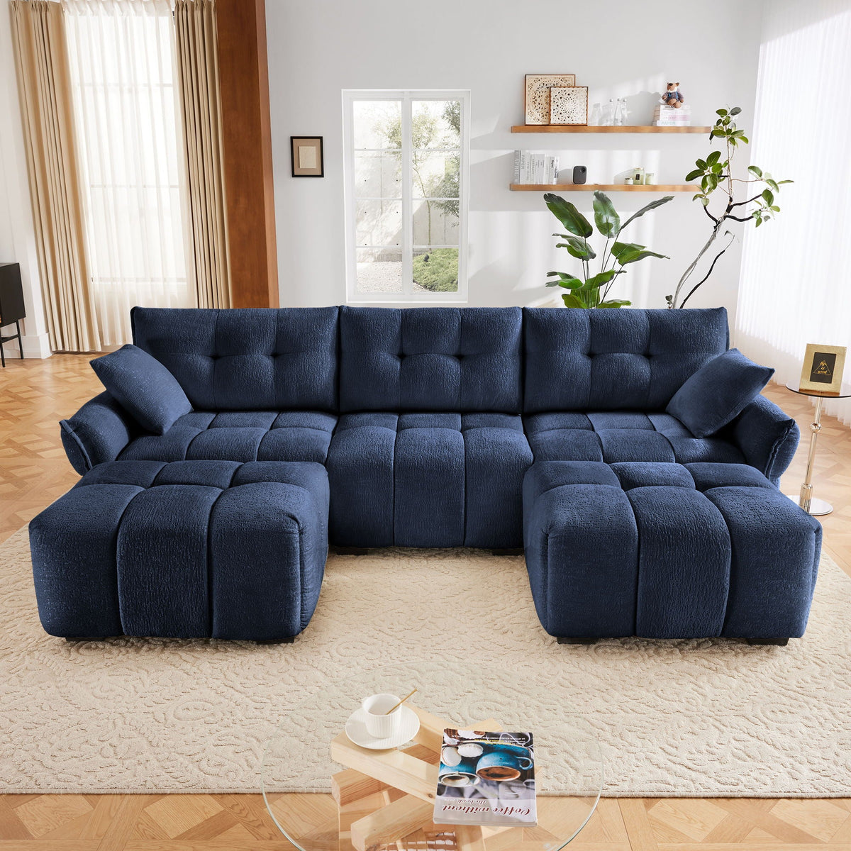 Sofa Set With Ottoman And Pillows, Textured, High Resilience Cushions, photo 13 of 40