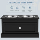 PawHut Large Elevated Dog Bowls with Storage Drawer