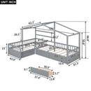 L Shape Platform Bed With 3 Storage Drawers