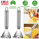 2Pcs Stainless Steel Corn Cob Peelers One-Step Cob Kerneler Remover Kitchen Corn Stripper Cutter Slicer Thresher Tool