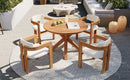 5-Piece Outdoor Acacia Wood Round Dining Set by HouseOfZazla