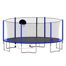 16FT Trampoline with Basketball Hoop pump and Ladder(Inner Safety Enclosure) with soccer goal blue