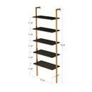 5-Tier Bookshelf Solid Wood Ladder Shelf