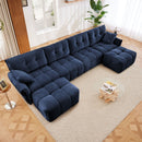 Sofa Set With Ottoman And Pillows, Textured, High Resilience Cushions by HouseOfZazla