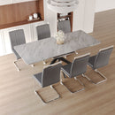 Modern Extendable Dining Table Set With Soft Padded Armless Chairs by Unique Piece Furniture