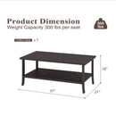 Rectangular Outdoor Coffee Table, 2 Tier All Weather Patio Table - Brown by HouseOfZazla