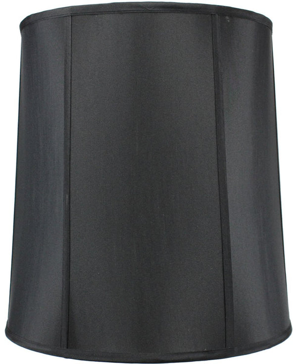14"x16"x17" Large Drum Lampshade Black Shantung, Large Cylinder Replacement Lamp Shade for Tall Table Lamps