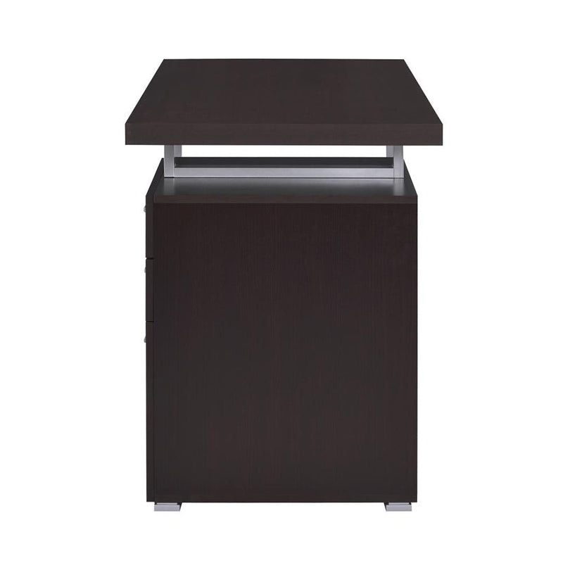 3-Drawer Office Desk in Cappuccino Finish