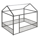 Metal Bed House Bed Frame With Fence by Unique Piece Furniture