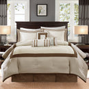 7 Piece Comforter Set Taupe/Brown King