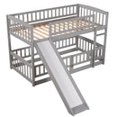 Low Bunk Bed With Slide, Fence And Ladder by HouseOfZazla