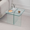 Modern Transparent Tempered Glass Sidetable by Unique Piece Furniture