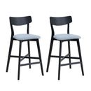 Wooden Bar Chairs Set of 2, Modern Soft Upholstered Kitchen Island Chairs