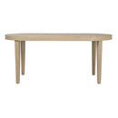 70" Oval Acacia Wood Outdoor Dining Table with Slatted Top