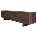 TV Stand For TVs Up To 85", Entertainment Center, Cable Management, Push Openers, Soft Closing Hinges & Adjustable Shelves - Dark Brown by HouseOfZazla