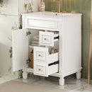 Bathroom Vanity With Sink, Compact Cabinet & 2 Drawers And Adjustable Shelf by Unique Piece Furniture