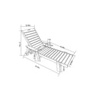 Outdoor Lounge Chair with Wood Texture and Adjustable Backrest