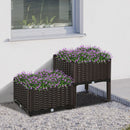 2 Piece Raised Garden Bed with Legs, Self-Watering Planter Box Raised Bed to Grow Flowers, Herbs & Vegetables, Gray