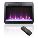 23 inch electric fireplace insert, ultra thin heater with crystal & realistic flame, remote control with timer, overheating protection,with side light